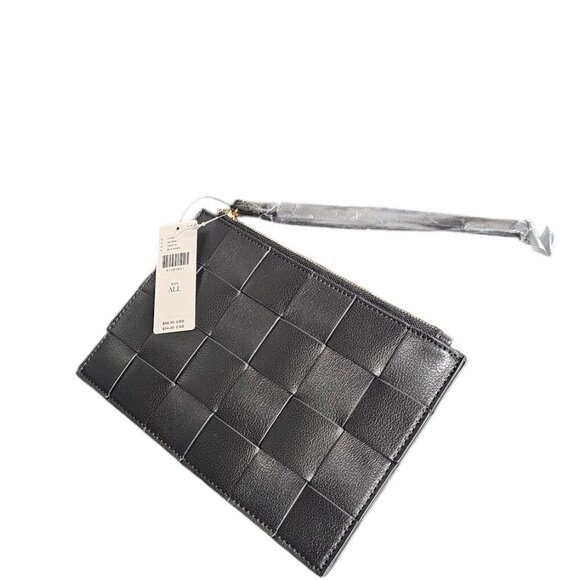 Anthropologie Woven Wristlet Wallet - Polyurethane Small Bag, Black, NWT - Picture 8 of 8